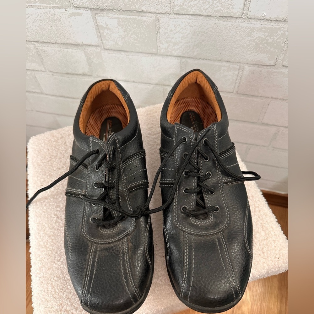Men's Black Leather Streetcars My Travel Shoes Sneakers Oxfords Lace-Up Tie 11.5